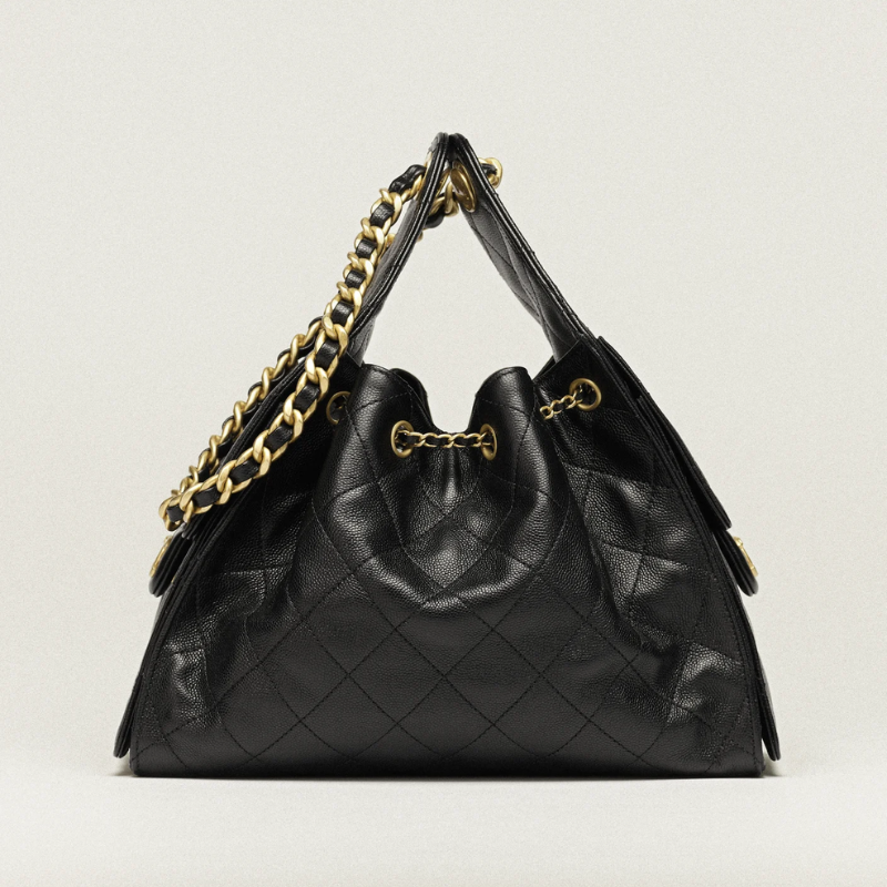 CC 25 Small Handbag Grained Calfskin & Gold-Tone Metal Bag