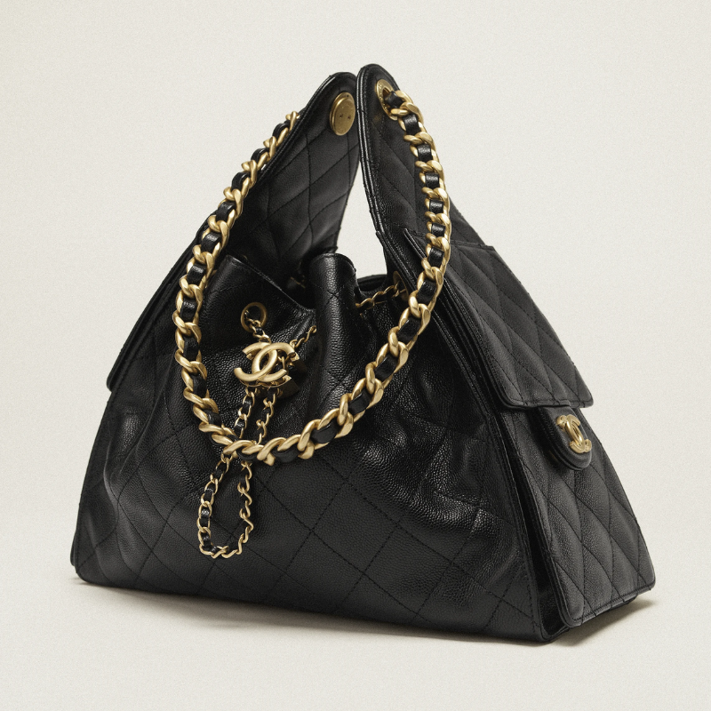 CC 25 Small Handbag Grained Calfskin & Gold-Tone Metal Bag