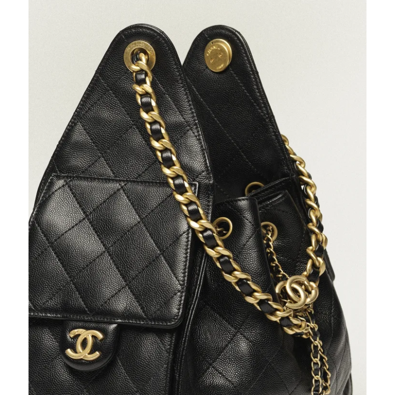 CC 25 Small Handbag Grained Calfskin & Gold-Tone Metal Bag